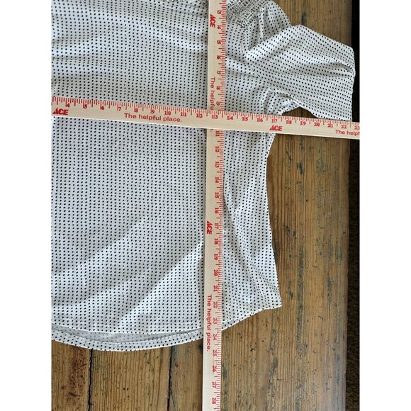 Adrianna Papell Womens White Black Blouse‎ Small long sleeve polyester pullover - Picture 7 of 7